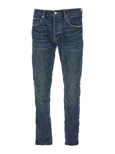 Purple Brand Blue Jeans With Low Rise And Stonewashed Effect In Denim Man