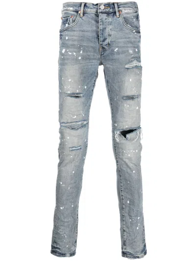 Purple Brand Blue Splashed Ripped Jeans