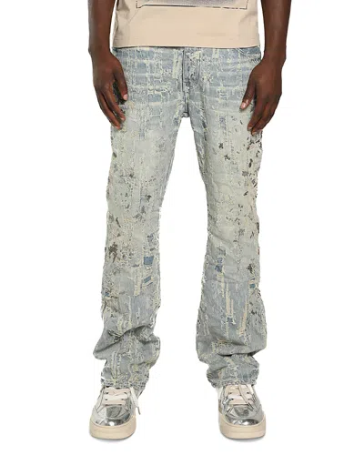 Purple Brand Bootcut Bead Destroy Jeans In Light Indigo In Multi