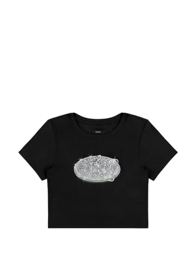 Purple Brand Buckle-print T-shirt In Black