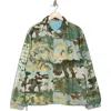 Purple Brand Camo Print Reversible Snap Front Coat In Camo