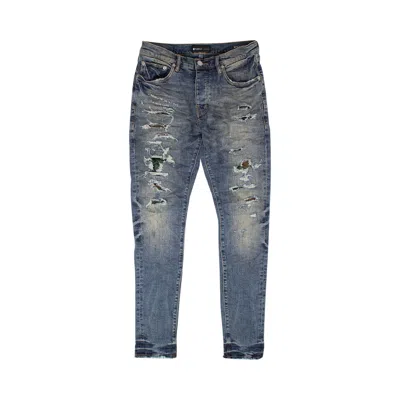 Pre-owned Purple Brand Camo Repair Skinny Jeans 'indigo' In Blue