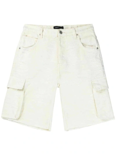 Purple Brand Cargo Cotton-blend Shorts In Beige