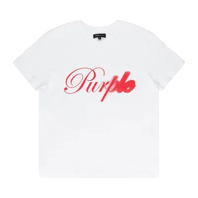 Pre-owned Purple Brand Clean Jersey Short-sleeve T-shirt 'white' | Men's Size Xl