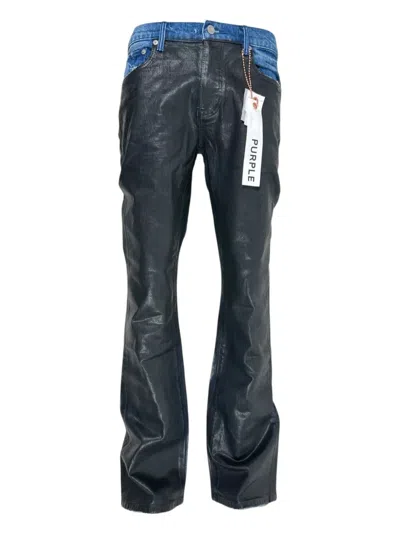 Purple Brand Coated Flare Jeans In Black