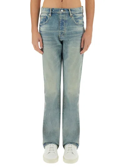 Purple Brand "coated Flare" Jeans In Blue