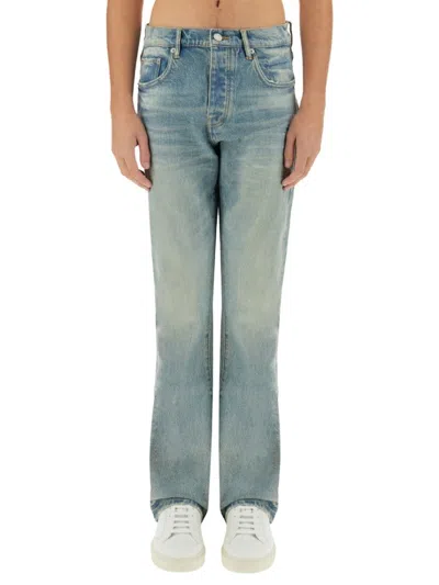 Purple Brand Coated Flare Jeans In Blue
