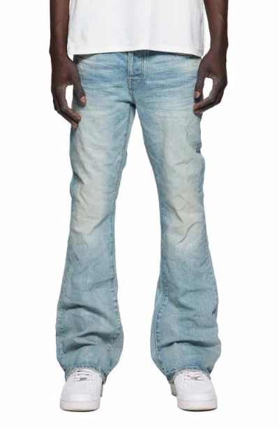 Purple Brand Coated Flare Leg Jeans In Blue