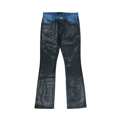 Pre-owned Purple Brand Coated Indigo Flare 'black' | Men's Size 33