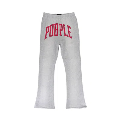 Pre-owned Purple Brand Collegiate Flared Pants 'heather' In Grey