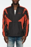 Purple Brand Colorblock Nylon Jacket In Black/red