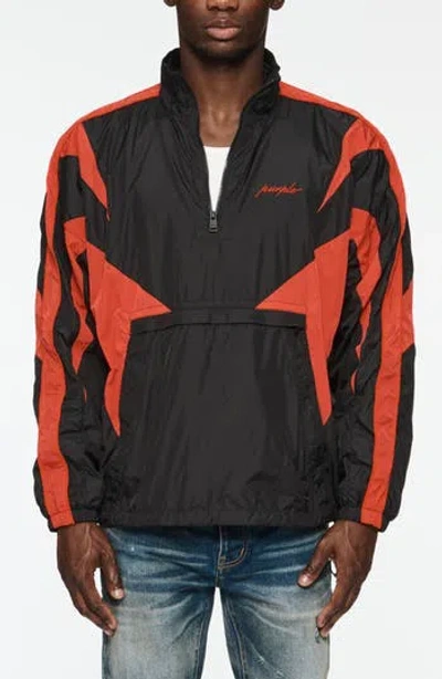 Purple Brand Colorblock Nylon Jacket In Black/red