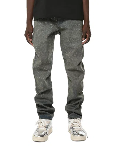 Purple Brand Cosmos Slim Straight Dirty Wash Cotton 33 Jeans In Blue In Multi