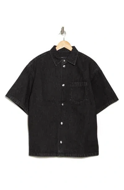 Purple Brand Cotton Denim Shirt Jacket In Black