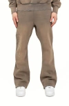 Purple Brand Cotton Fleece Flare Sweatpants In Gray