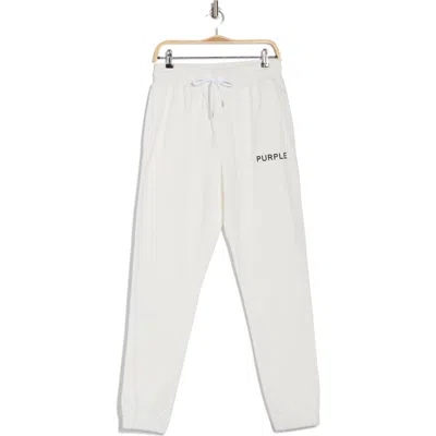Purple Brand Cotton French Terry Sweatpants In White