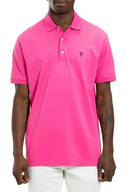 Purple Brand Cotton Piqué Polo In Pink