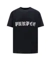 Purple Brand Black Jersey Gothic Lettering Logo T-shirt