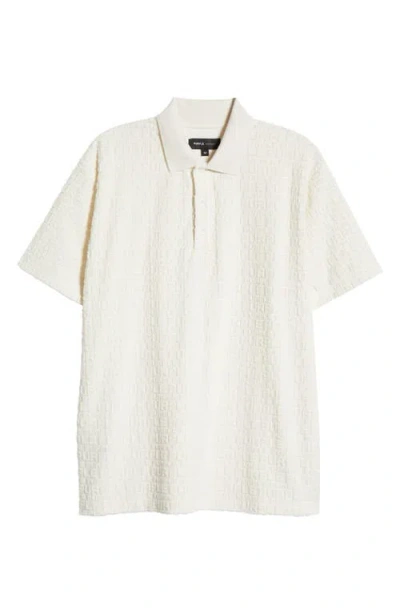 Purple Brand Cotton Terry Blend Polo In Off White
