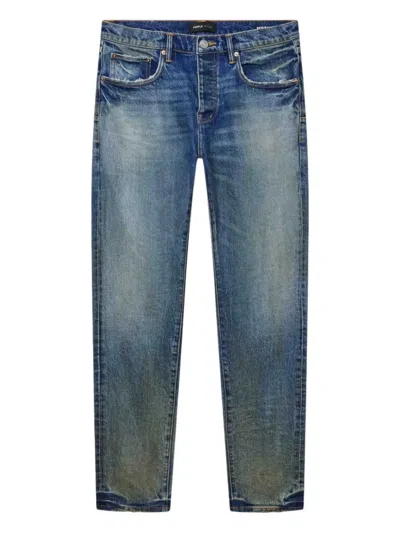 Purple Brand Cracked Skinny Jeans In Blue