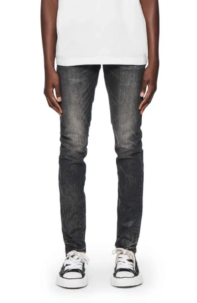 Purple Brand Crackle Coated Skinny Jeans In Black