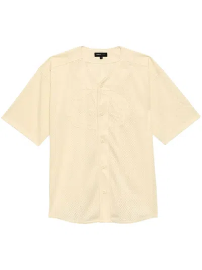 Purple Brand Crest Baseball Cotton Shirt In Neutrals