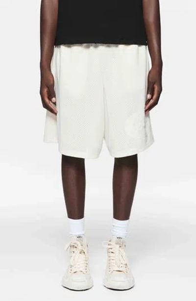 Purple Brand Crest Mesh Shorts In White