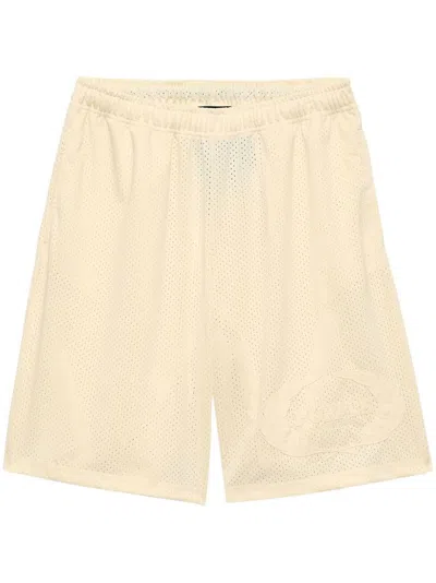 Purple Brand Crest Sport-shorts Aus Mesh In Nude