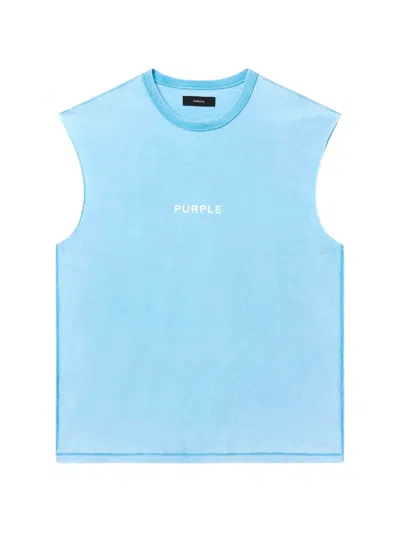 Purple Brand Crew-neck Sleeveless T-shirt In Blue