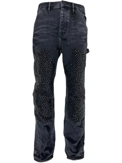 Purple Brand Crystal-embellished Jeans In Black