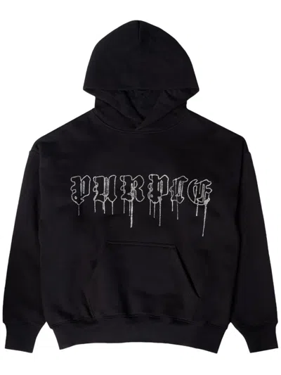 PURPLE BRAND CRYSTAL GOTHIC DRIP HOODIE