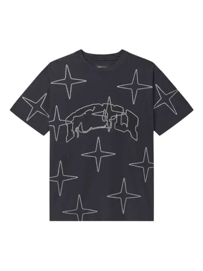 Purple Brand Crystal Star T-shirt In Blue