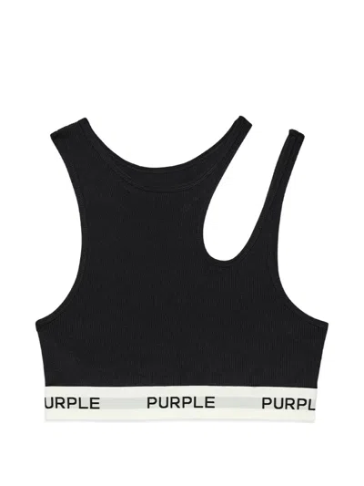 Purple Brand Cut-out Bralette In Black