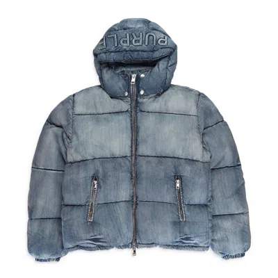 Purple Brand Denim Indigo Down & Puffer Jackets In Blue