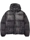 Purple Brand Denim Padded Hooded Jacket In Black