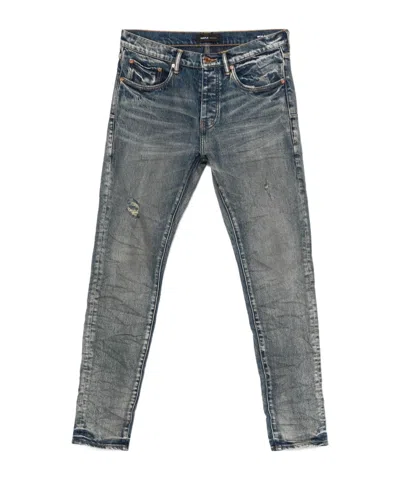 Purple Brand Denim Trousers With Belt Loops In Multicolor