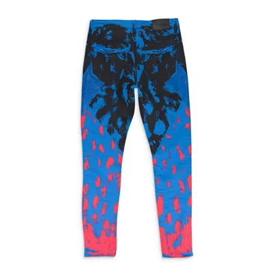Purple Brand Directoire Crackle Paint With Foil Blue Skinny Jeans