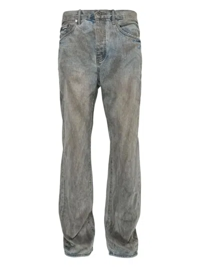 Purple Brand Dirty-effect Jeans In Burgundy