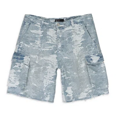 Purple Brand Dirty Jacquard Cargo Short Indigo Shorts In Blue