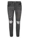 Purple Brand Distress Trousers In Faded Grey