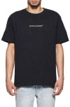 Purple Brand Black Crewneck T-shirt With Logo Lettering On The Front In Cotton Man In Black
