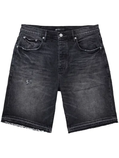 Purple Brand Jeans-shorts Im Distressed-look In Black ModeSens