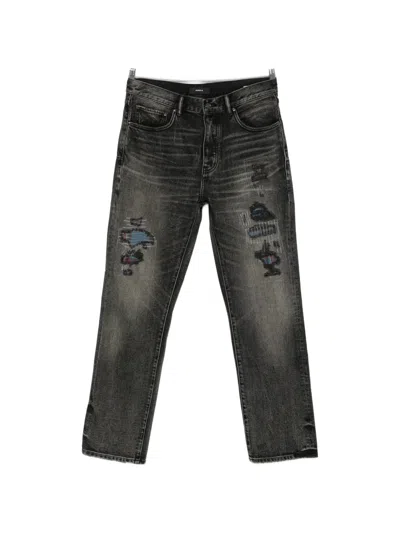 Purple Brand Distressed Patchwork-detail Jeans In Black