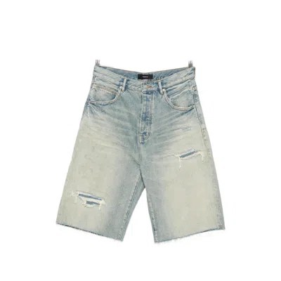 Purple Brand Distressed Raw-cut Shorts In Blue