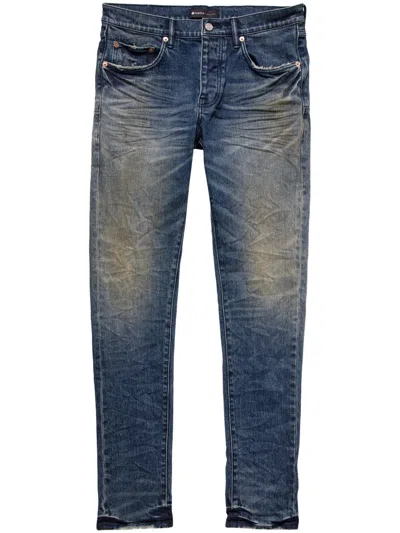 Purple Brand Distressed Skinny-cut Jeans In Blue