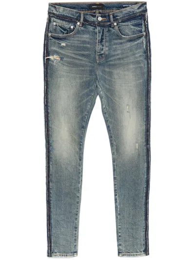 Purple Brand Distressed Skinny Jeans In Blue