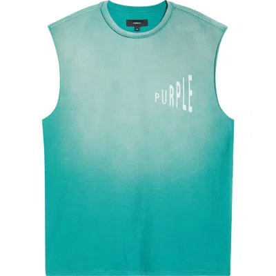 Purple Brand Distressed Sleeveless Graphic T-shirt In Green