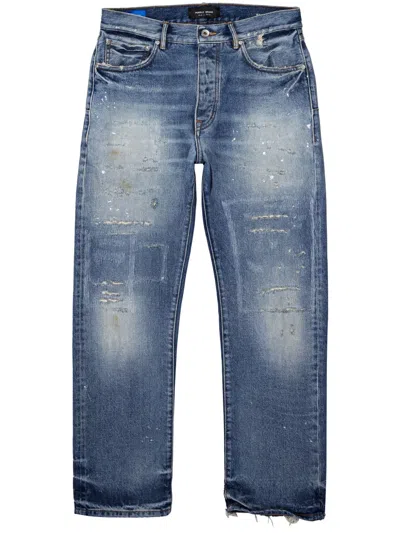 Purple Brand Distressed Straight-leg Jeans In Blue