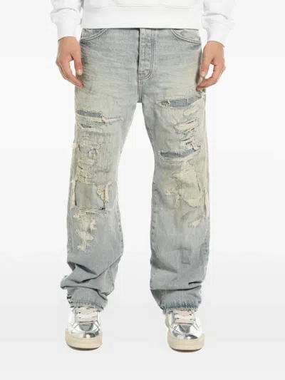 Purple Brand Distressed-effect Straight-leg Jeans In Blue