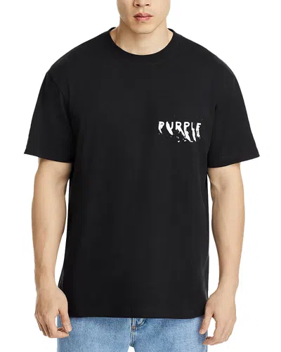 Purple Brand Double Logo Tee In Black